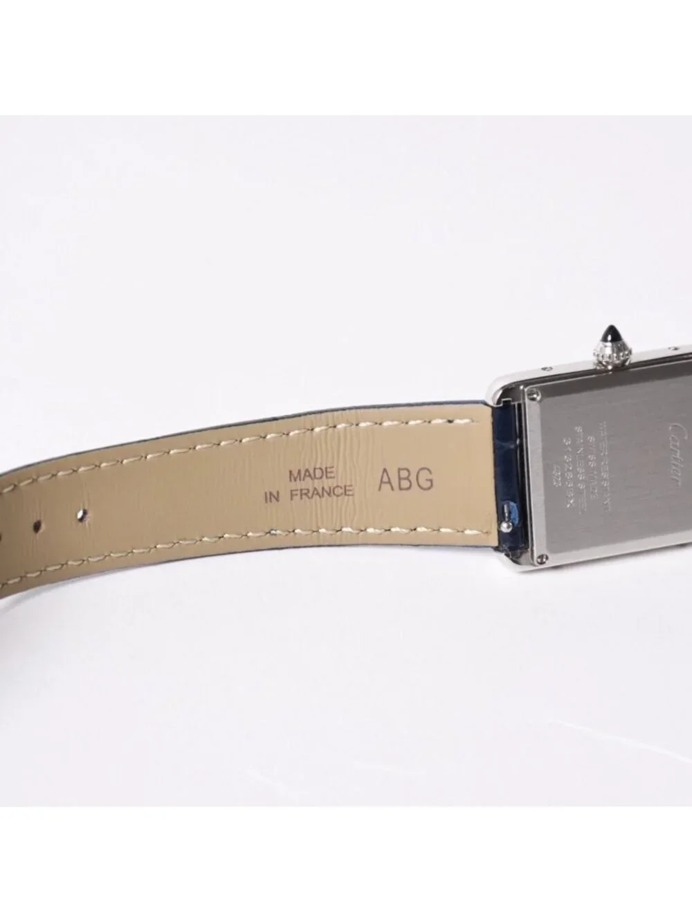 Cartier Tank Must LM Watch SS Quartz Leather Blue Dial
